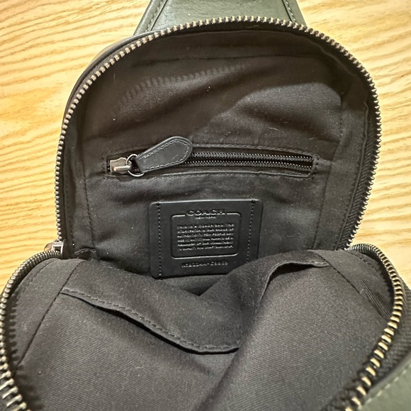 Coach Sullivan Signature Leather Adjustable Crossbody Bag Dark Shamrock Green - Picture 6 of 7